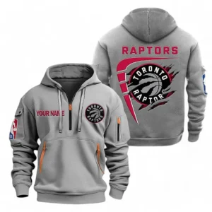 Toronto Raptors NBA Hoodie Half Zipper NBA07010224915, Gift For Fan Toronto Raptors - Gray