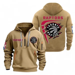 Toronto Raptors NBA Hoodie Half Zipper NBA07010224915, Gift For Fan Toronto Raptors - Khaki