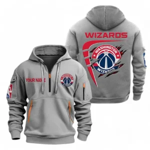 Washington Wizards NBA Hoodie Half Zipper NBA07010224917, Gift For Fan Washington Wizards - Gray