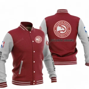 Atlanta Hawks NBA Baseball Jacket NBA09010625111, Gift For Fan Atlanta Hawks - Dark Red