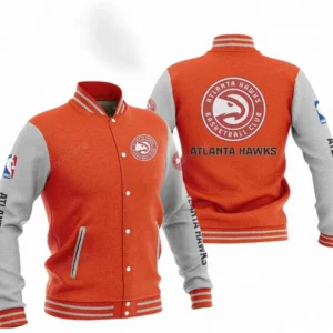 Atlanta Hawks NBA Baseball Jacket NBA09010625111, Gift For Fan Atlanta Hawks - Orange