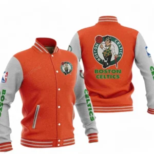 Boston Celtics NBA Baseball Jacket NBA09010625112, Gift For Fan Boston Celtics - Orange