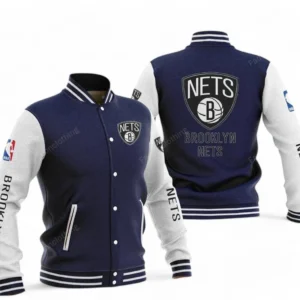 Brooklyn Nets NBA Baseball Jacket NBA09010625113, Gift For Fan Brooklyn Nets - Navy