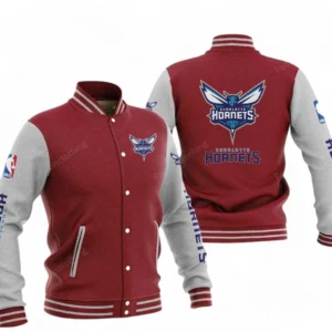 Charlotte Hornets NBA Baseball Jacket NBA09010625114, Gift For Fan Charlotte Hornets - Dark Red