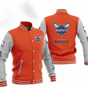 Charlotte Hornets NBA Baseball Jacket NBA09010625114, Gift For Fan Charlotte Hornets - Orange
