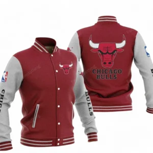 Chicago Bulls NBA Baseball Jacket NBA09010625115, Gift For Fan Chicago Bulls - Dark Red