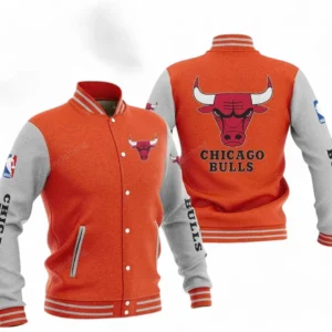 Chicago Bulls NBA Baseball Jacket NBA09010625115, Gift For Fan Chicago Bulls - Orange