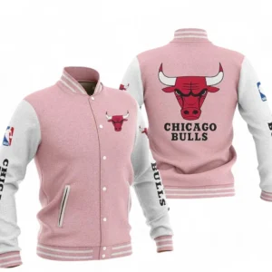 Chicago Bulls NBA Baseball Jacket NBA09010625115, Gift For Fan Chicago Bulls - Pink