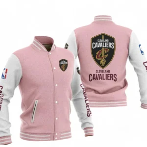 Cleveland Cavaliers NBA Baseball Jacket NBA09010625116, Gift For Fan Cleveland Cavaliers - Pink
