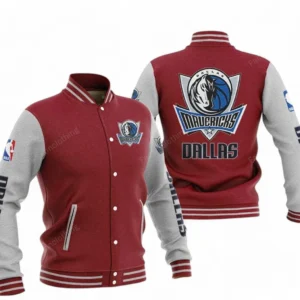 Dallas Mavericks NBA Baseball Jacket NBA09010625117, Gift For Fan Dallas Mavericks - Dark Red