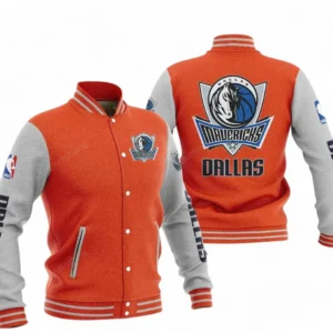 Dallas Mavericks NBA Baseball Jacket NBA09010625117, Gift For Fan Dallas Mavericks - Orange