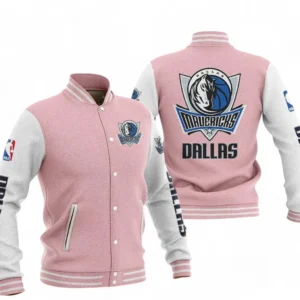 Dallas Mavericks NBA Baseball Jacket NBA09010625117, Gift For Fan Dallas Mavericks - Pink