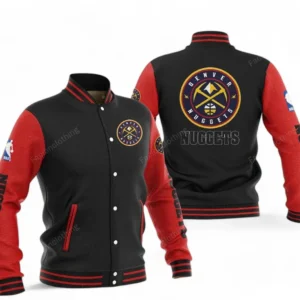 Denver Nuggets NBA Baseball Jacket NBA09010625118, Gift For Fan Denver Nuggets - Red Black