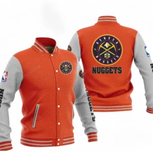 Denver Nuggets NBA Baseball Jacket NBA09010625118, Gift For Fan Denver Nuggets - Orange