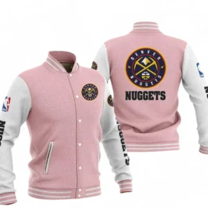 Denver Nuggets NBA Baseball Jacket NBA09010625118, Gift For Fan Denver Nuggets - Pink