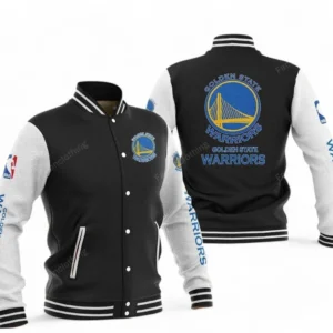 Golden State Warriors NBA Baseball Jacket NBA09010625120, Gift For Fan Golden State Warriors - Black