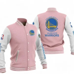Golden State Warriors NBA Baseball Jacket NBA09010625120, Gift For Fan Golden State Warriors - Pink