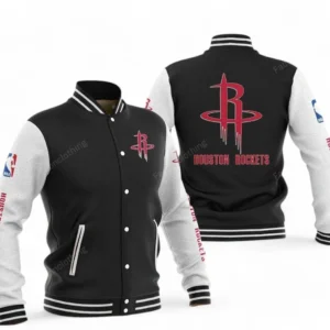 Houston Rockets NBA Baseball Jacket NBA09010625121, Gift For Fan Houston Rockets - Black