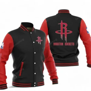 Houston Rockets NBA Baseball Jacket NBA09010625121, Gift For Fan Houston Rockets - Red Black