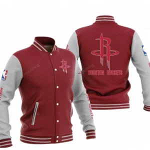 Houston Rockets NBA Baseball Jacket NBA09010625121, Gift For Fan Houston Rockets - Dark Red