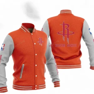 Houston Rockets NBA Baseball Jacket NBA09010625121, Gift For Fan Houston Rockets - Orange