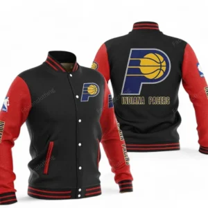 Indiana Pacers NBA Baseball Jacket NBA09010625122, Gift For Fan Indiana Pacers - Red Black