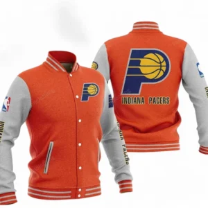 Indiana Pacers NBA Baseball Jacket NBA09010625122, Gift For Fan Indiana Pacers - Orange