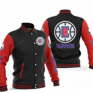 LA Clippers NBA Baseball Jacket NBA09010625123, Gift For Fan LA Clippers - Red Black