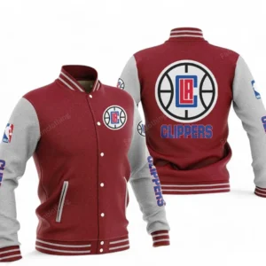 LA Clippers NBA Baseball Jacket NBA09010625123, Gift For Fan LA Clippers - Dark Red