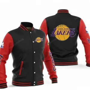 Los Angeles Lakers NBA Baseball Jacket NBA09010625124, Gift For Fan Los Angeles Lakers - Red Black