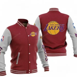 Los Angeles Lakers NBA Baseball Jacket NBA09010625124, Gift For Fan Los Angeles Lakers - Dark Red