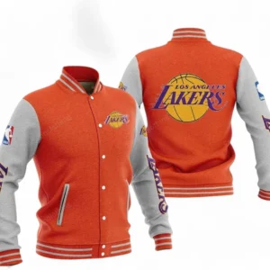 Los Angeles Lakers NBA Baseball Jacket NBA09010625124, Gift For Fan Los Angeles Lakers - Orange