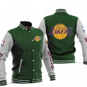 Los Angeles Lakers NBA Baseball Jacket NBA09010625124, Gift For Fan Los Angeles Lakers - Green