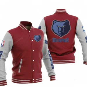 Memphis Grizzlies NBA Baseball Jacket NBA09010625125, Gift For Fan Memphis Grizzlies - Dark Red