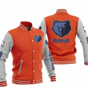 Memphis Grizzlies NBA Baseball Jacket NBA09010625125, Gift For Fan Memphis Grizzlies - Orange