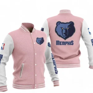 Memphis Grizzlies NBA Baseball Jacket NBA09010625125, Gift For Fan Memphis Grizzlies - Pink