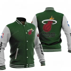 Miami Heat NBA Baseball Jacket NBA09010625126, Gift For Fan Miami Heat - Green