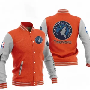 Minnesota Timberwolves NBA Baseball Jacket NBA09010625128, Gift For Fan Minnesota Timberwolves - Orange
