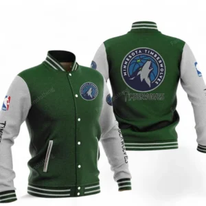Minnesota Timberwolves NBA Baseball Jacket NBA09010625128, Gift For Fan Minnesota Timberwolves - Green