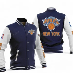 New York Knicks NBA Baseball Jacket NBA09010625130, Gift For Fan New York Knicks - Navy