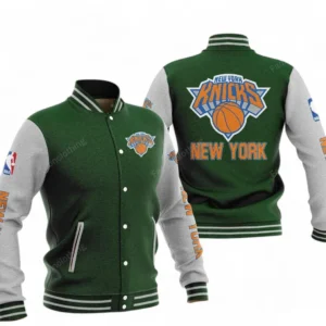 New York Knicks NBA Baseball Jacket NBA09010625130, Gift For Fan New York Knicks - Green