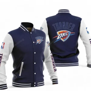 Oklahoma City Thunder NBA Baseball Jacket NBA09010625131, Gift For Fan Oklahoma City Thunder - Navy