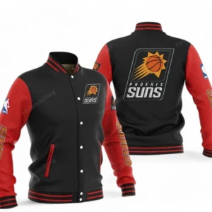 Phoenix Suns NBA Baseball Jacket NBA09010625134, Gift For Fan Phoenix Suns - Red Black