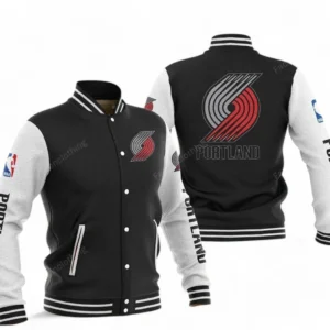Portland Trail Blazers NBA Baseball Jacket NBA09010625135, Gift For Fan Portland Trail Blazers - Black