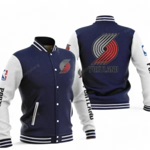 Portland Trail Blazers NBA Baseball Jacket NBA09010625135, Gift For Fan Portland Trail Blazers - Navy