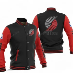 Portland Trail Blazers NBA Baseball Jacket NBA09010625135, Gift For Fan Portland Trail Blazers - Red Black