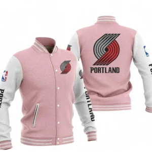 Portland Trail Blazers NBA Baseball Jacket NBA09010625135, Gift For Fan Portland Trail Blazers - Pink