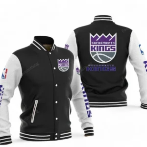 Sacramento Kings NBA Baseball Jacket NBA09010625136, Gift For Fan Sacramento Kings - Black