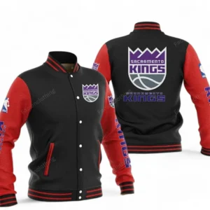 Sacramento Kings NBA Baseball Jacket NBA09010625136, Gift For Fan Sacramento Kings - Red Black