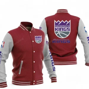 Sacramento Kings NBA Baseball Jacket NBA09010625136, Gift For Fan Sacramento Kings - Dark Red